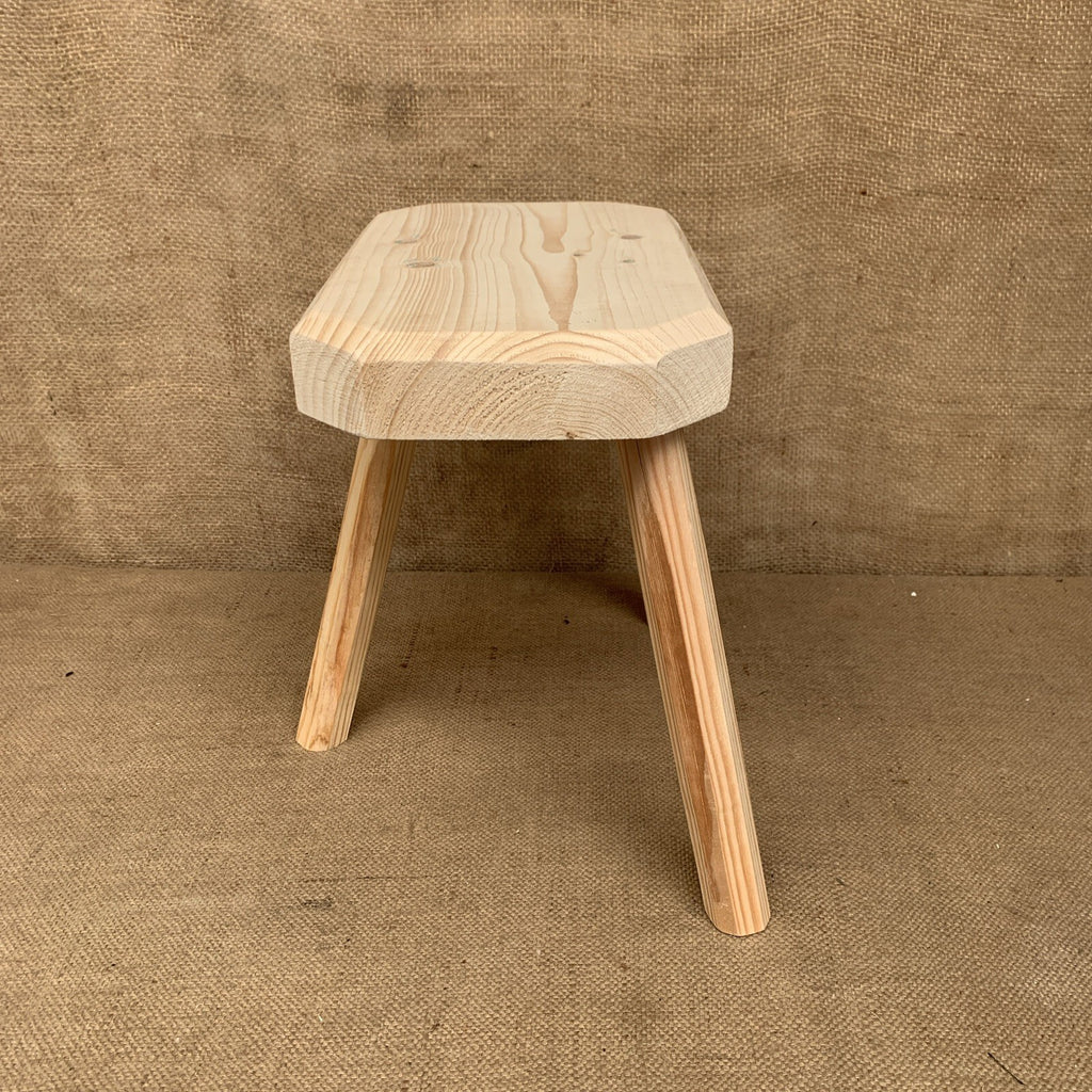 Three Leg Pine Stool - Farmhouse - Cottage - Plant Stand - Milking Stool