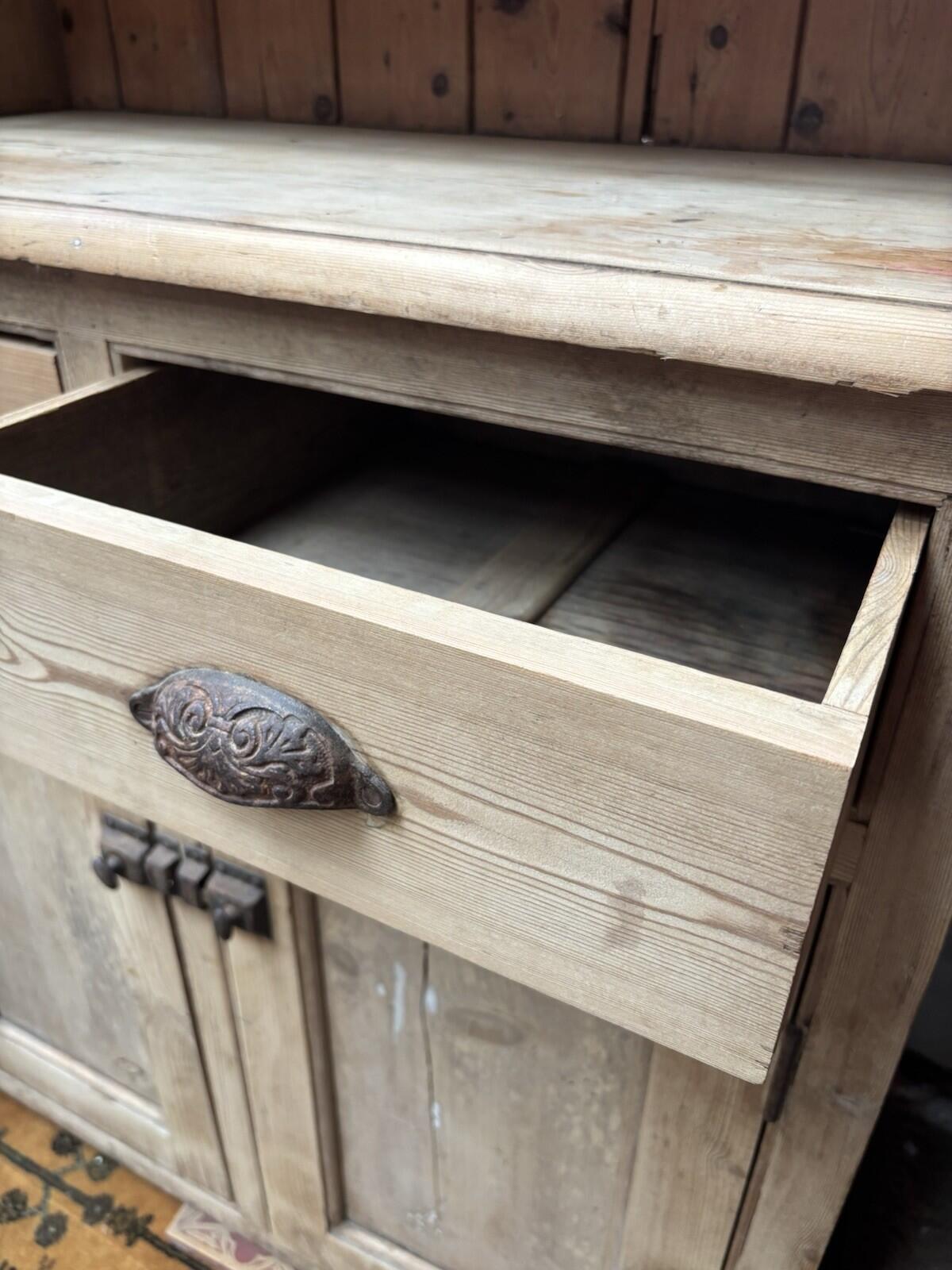 Antique Pine Dresser - Kitchen - 2 Piece - Rustic - Farmhouse