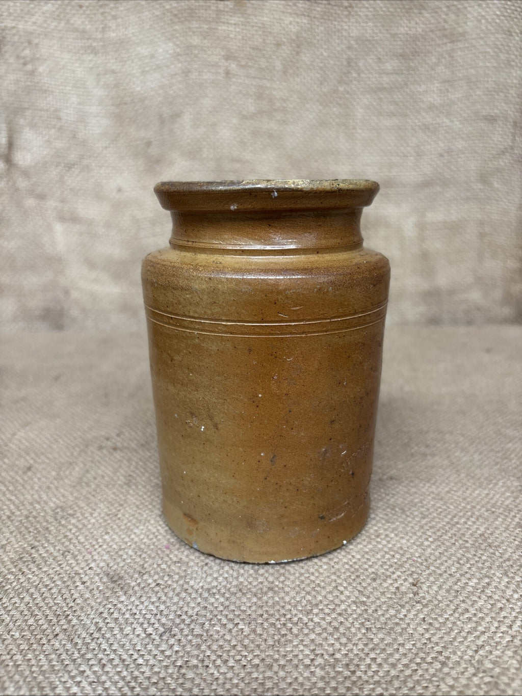 Vintage Stoneware Jar / Utensil Holder / Pickling Jar Farmhouse Kitchen