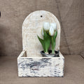 Rustic Wall Box - Worn Painted Pine - Farmhouse - Cottage