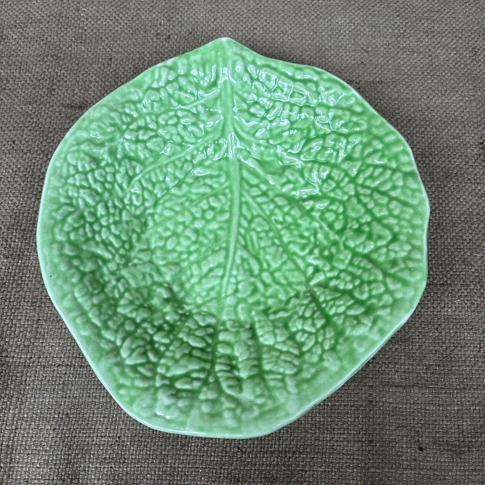 Vintage Cabbage Leaf Dish - Farmhouse - Cottage Decor