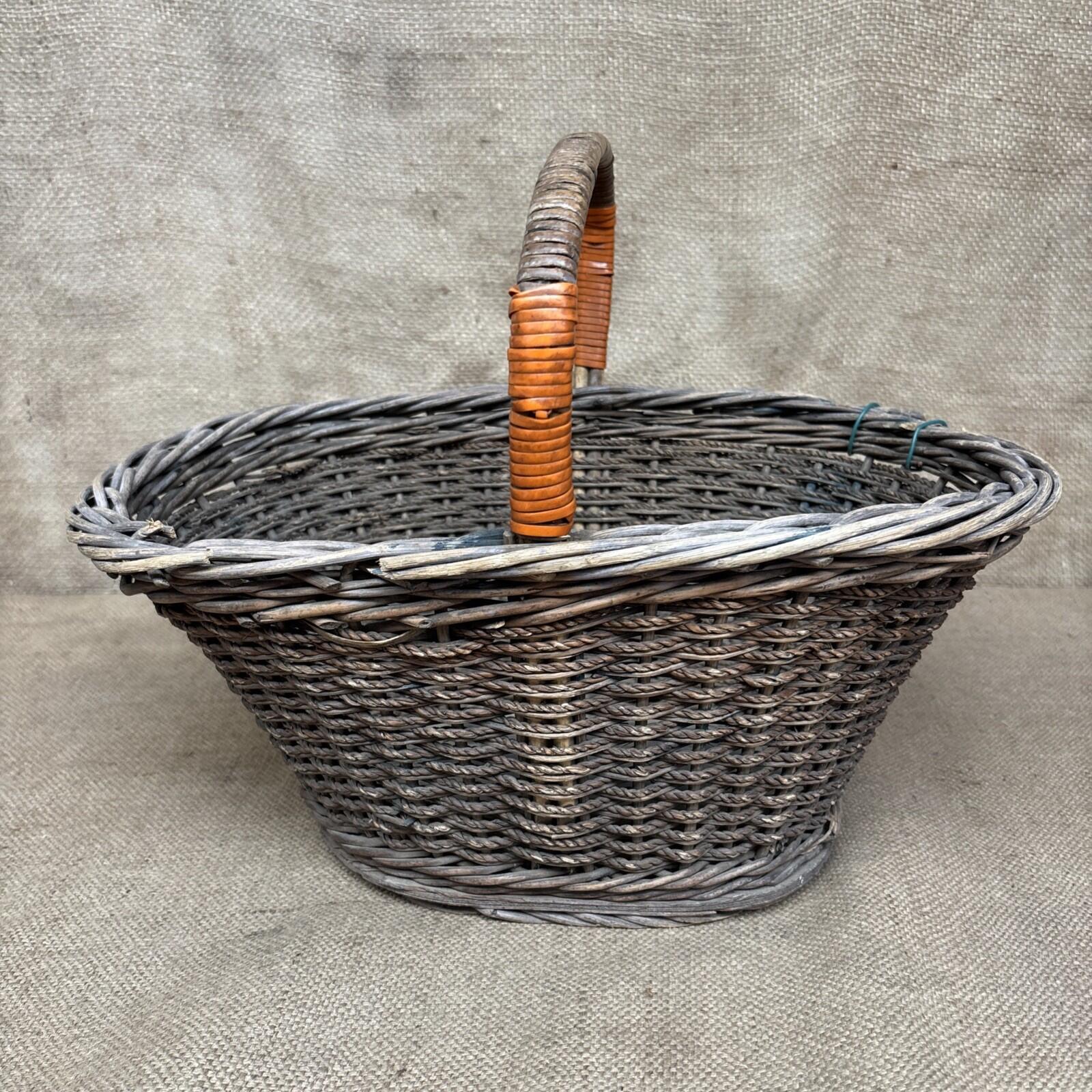 Vintage Wicker Basket - Farmhouse - Cottage - Garden Basket - Rustic