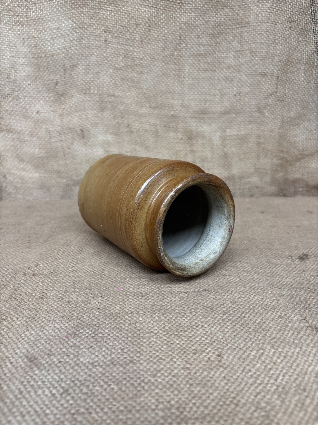 Vintage Stoneware Jar / Utensil Holder / Pickling Jar Farmhouse Kitchen